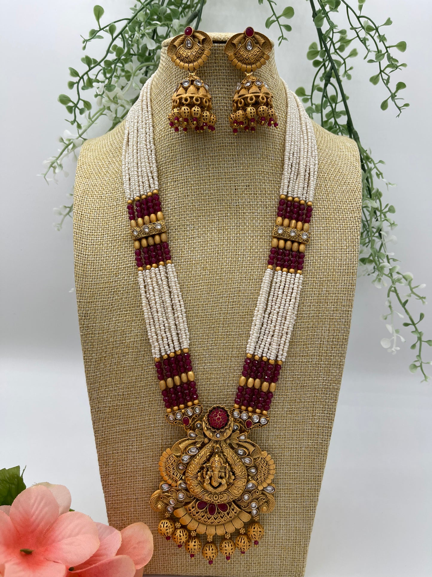 Madhura Ganesha Long Necklace | Necklace by Adornly Designs