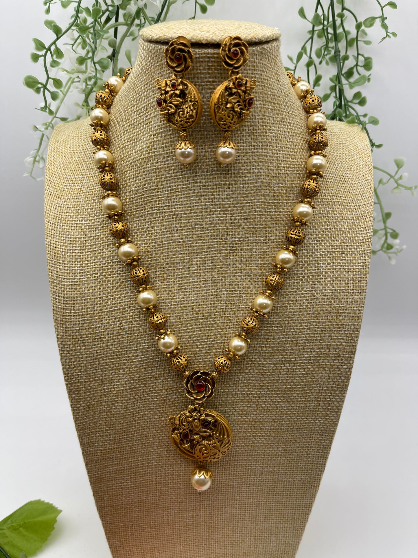 Chitta Matt Gold Imitation Necklace | Necklace by Adornly Designs