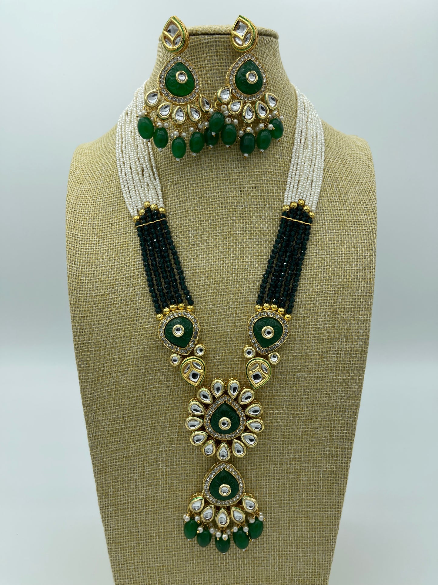 Pankudi Kundan Long Necklace | Necklace by Adornly Designs