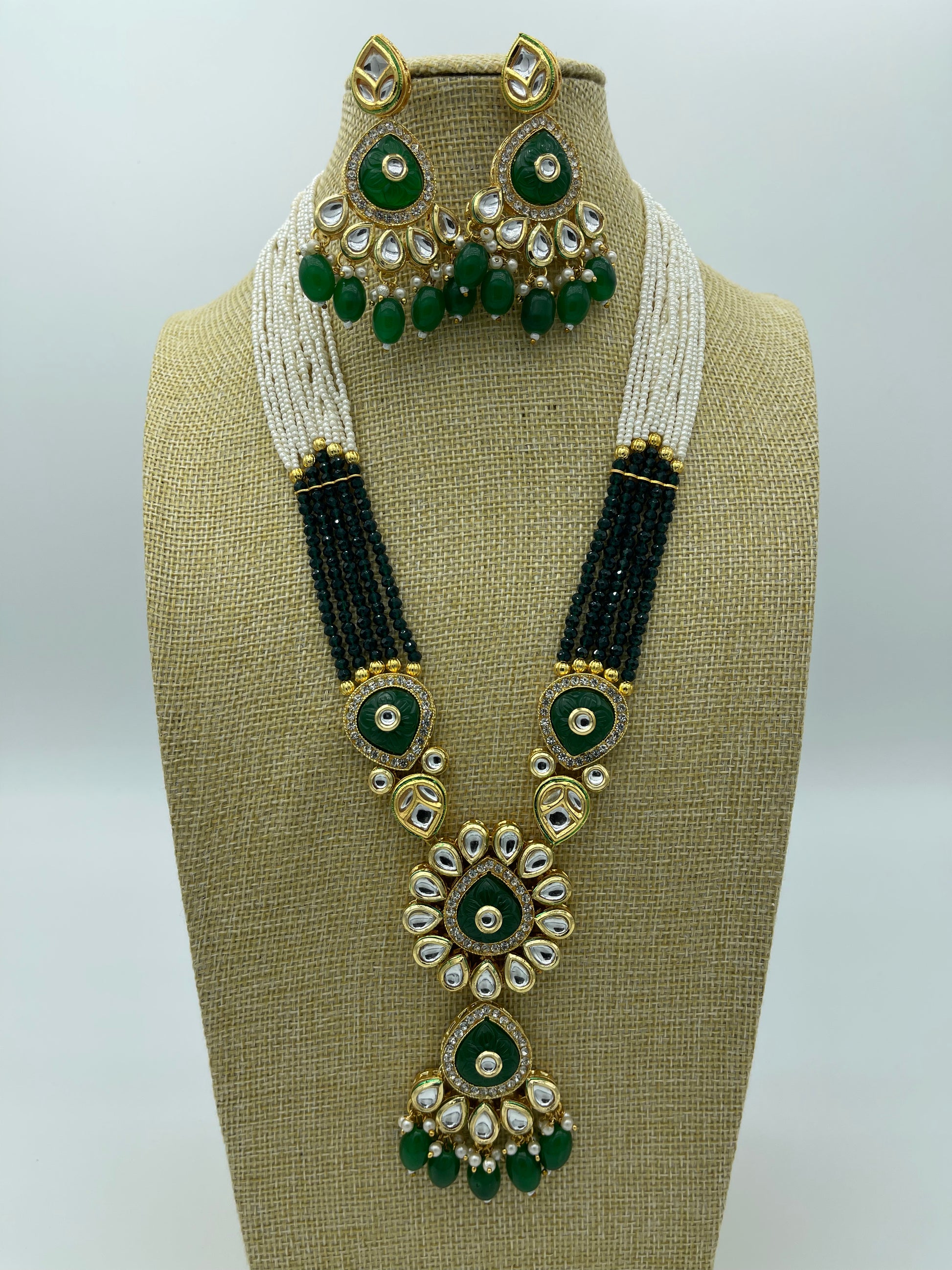 Pankudi Kundan Long Necklace | Necklace by Adornly Designs